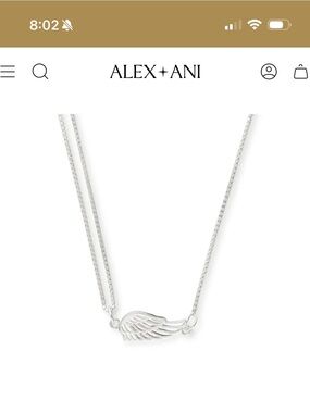 Alex and Ani Silver Wing Double-Strand Necklace